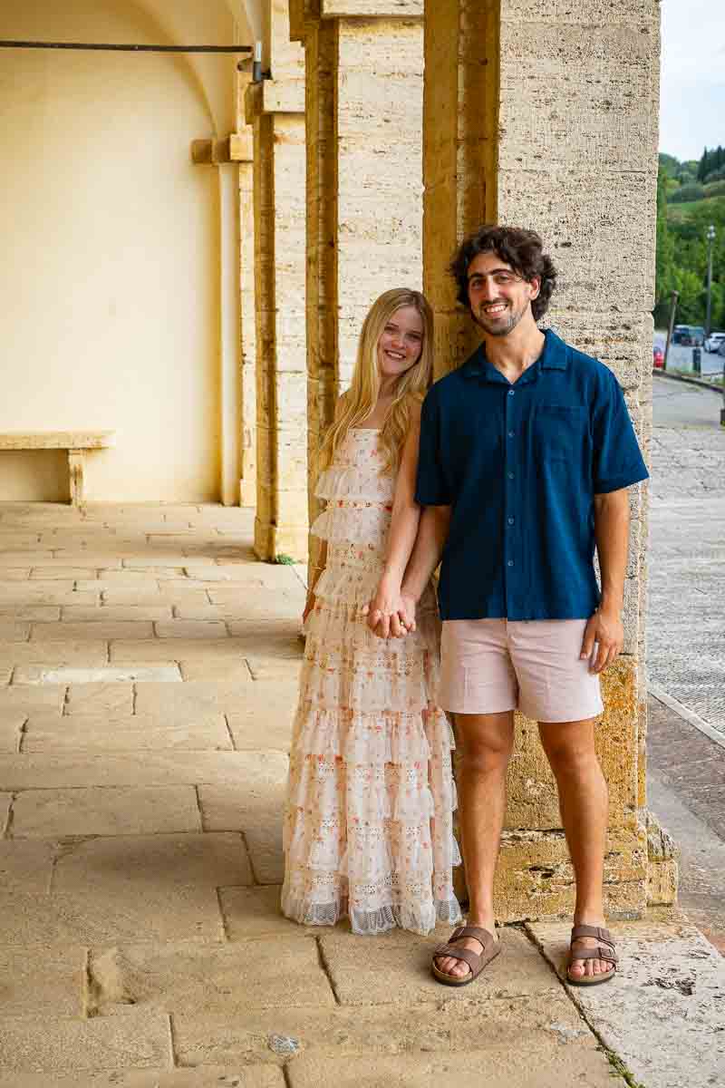 Holding hands during a photo shoot in S.Biagio church temple 