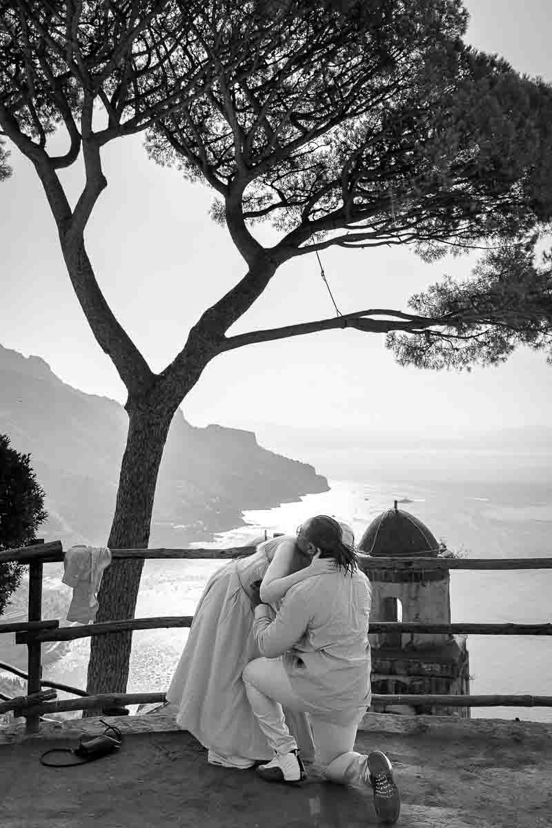 Where he proposed with a photographer taking pictures of the moment