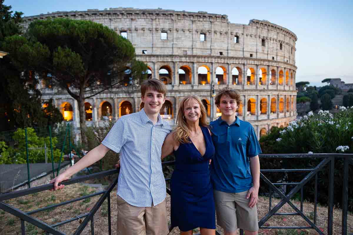 Final portrait picture of a family on vacation taking some senior photography