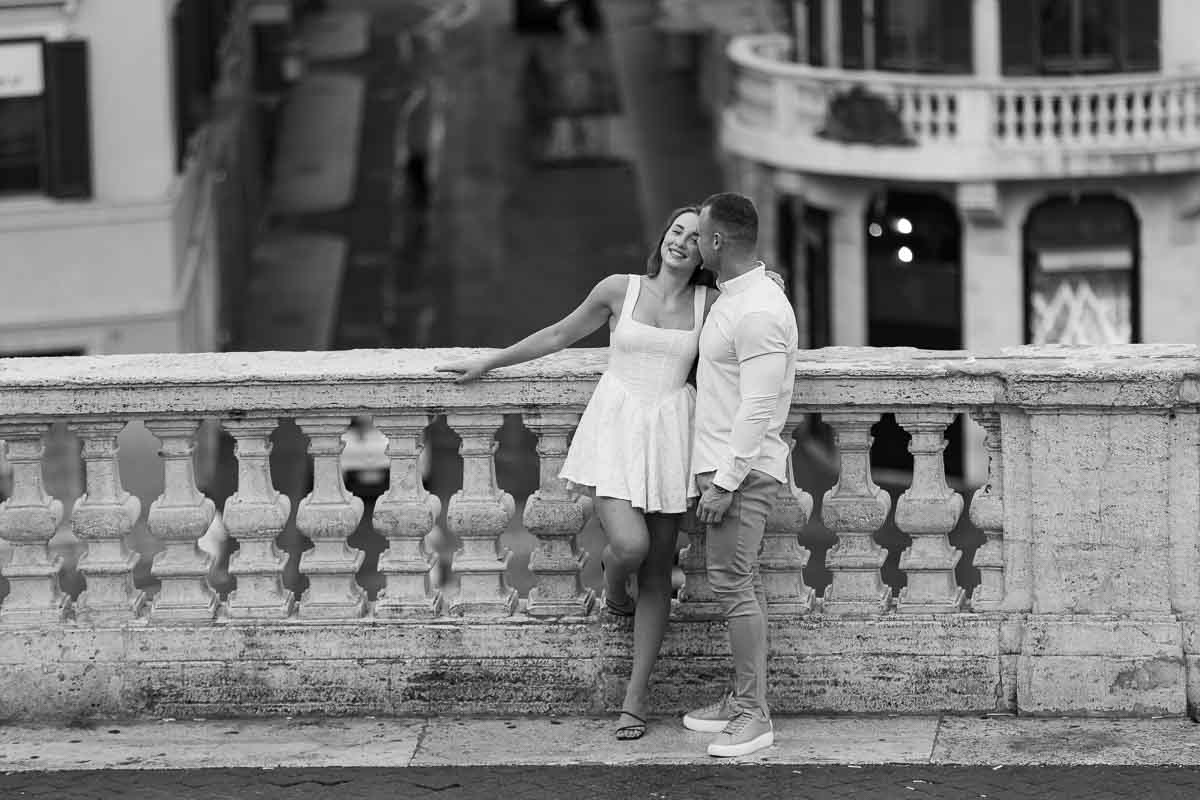 In love in Italy standing by the balconade