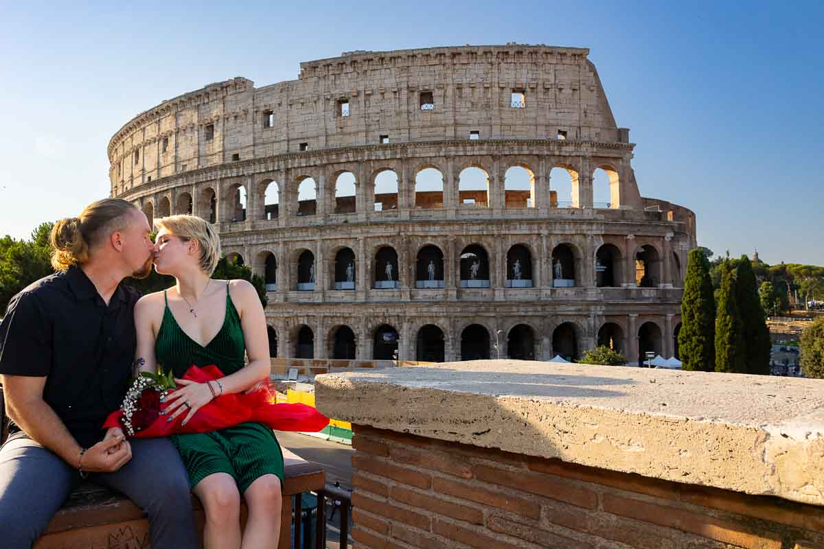 Kissing by the Coliseum snapshot