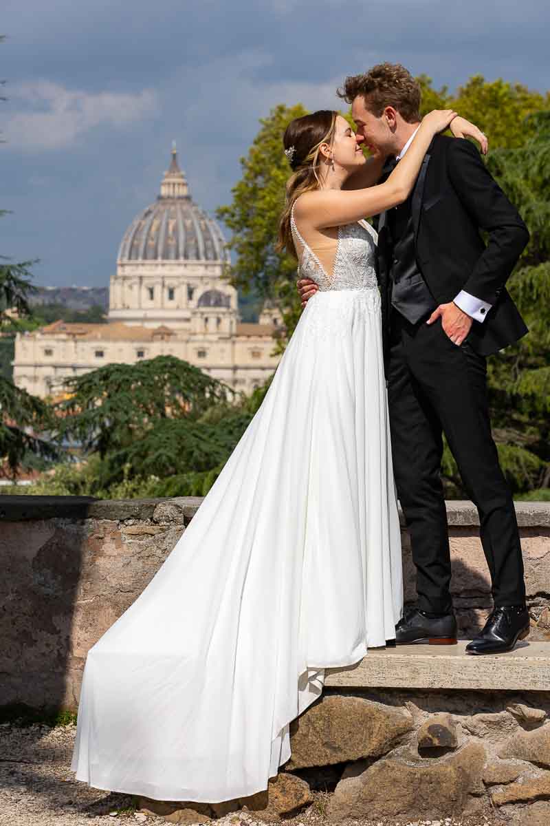 Rome Wedding Photography and Videography imagery snapped at the Gianicolo in Roma Italia