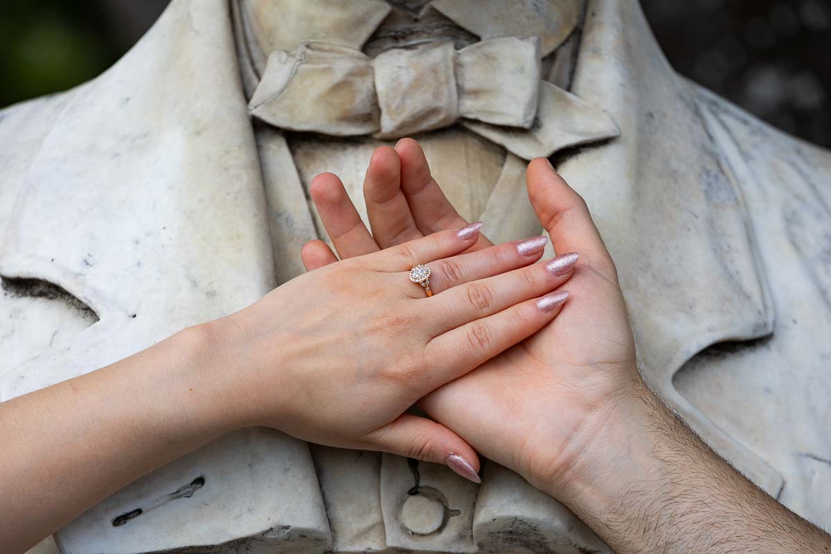 Close up picture engagement ring
