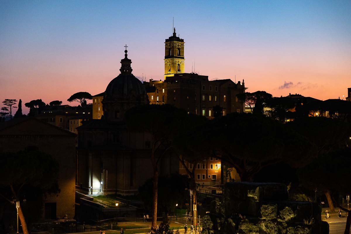 City view at sunset into the blue hour landscape photography