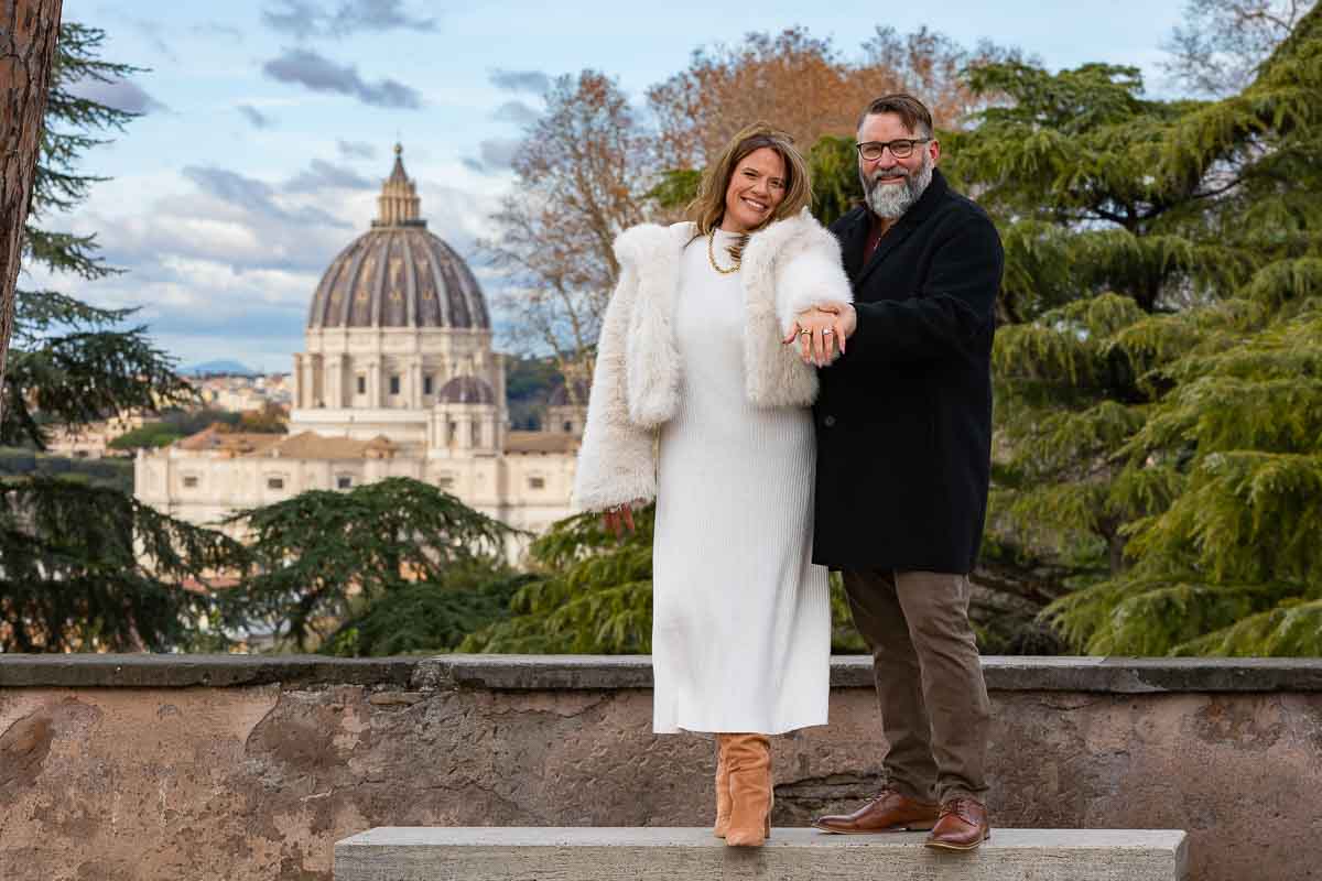Just engaged in Italy and showing off the engagement ring