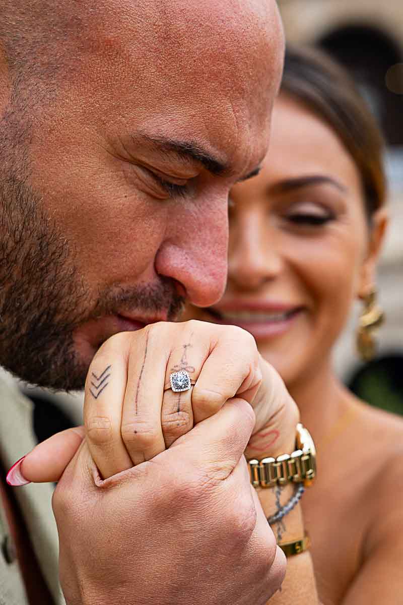 Engagement ring closeup of included in the photoshoot
