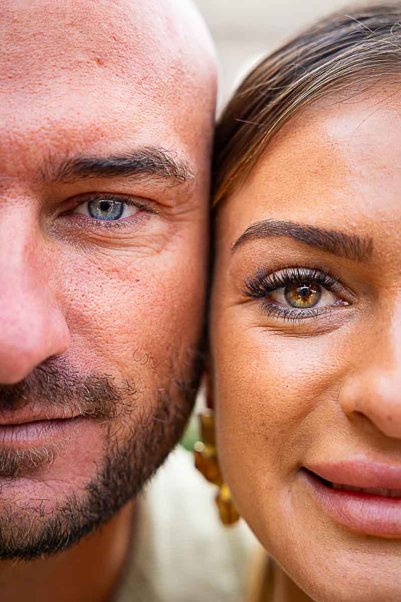 Couple close up facial image
