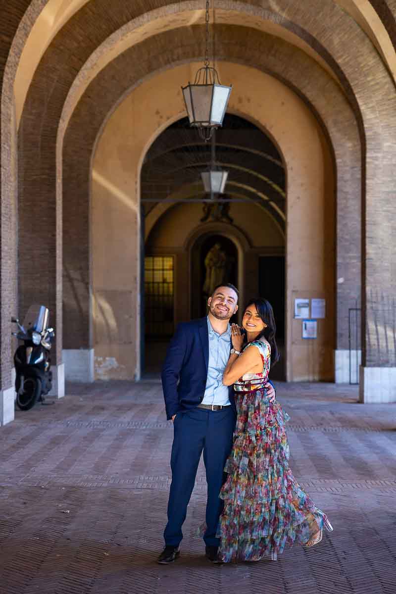 Portico stance couple just engaged photos