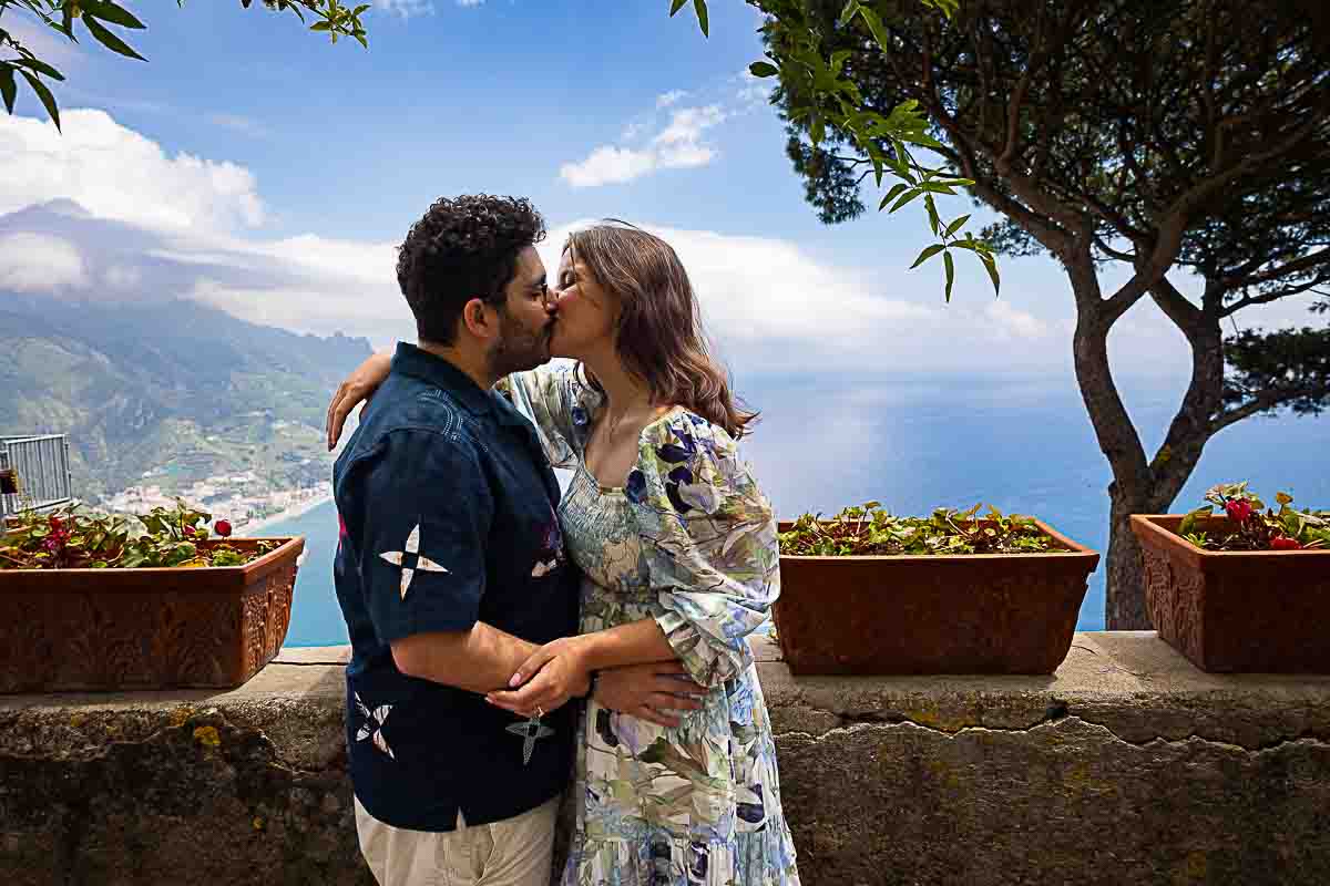 Just engaged in Italy during and engagement photoshoot close up image