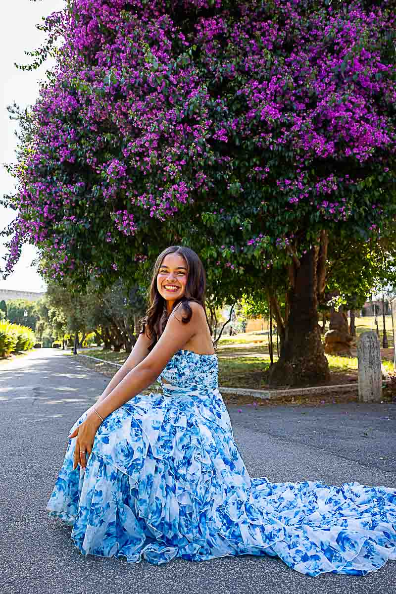 Final picture portrait Quinceanera photoshoot in Rome