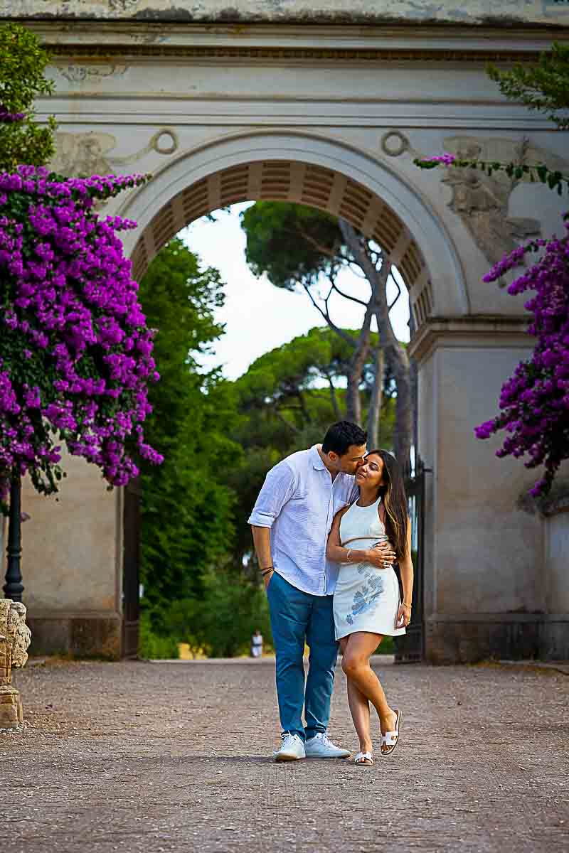 Stopping in the middle of the walk for some kissing photos