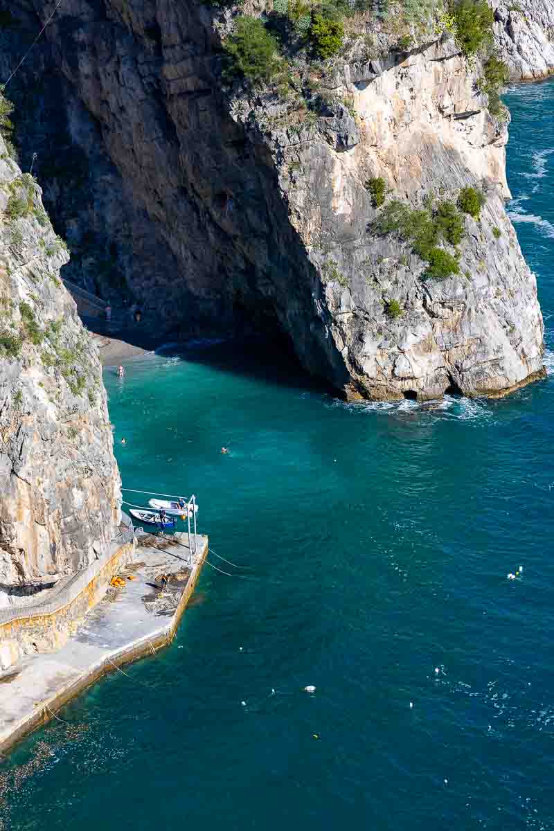 The cove by the sea showing the beach and the sea waters