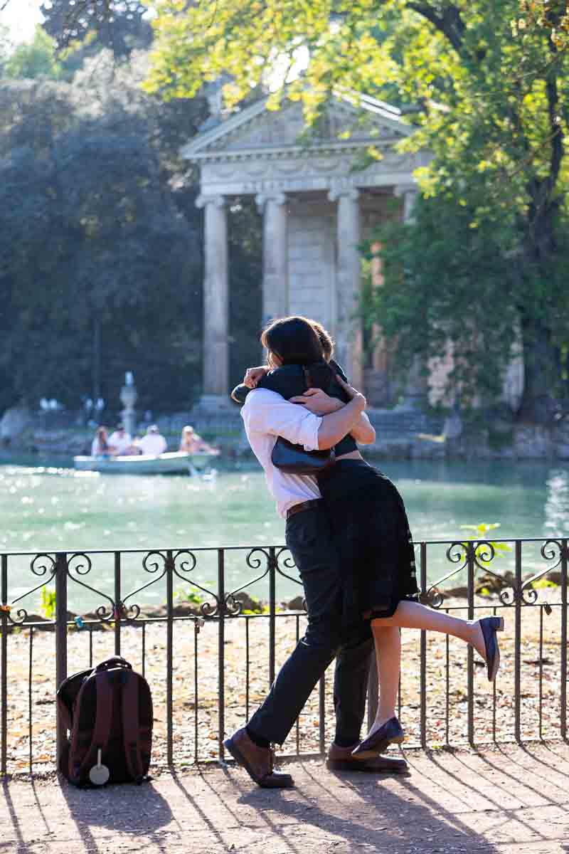 The lake is where he proposed to her with the help of a professional photographer from the Matone photography studio