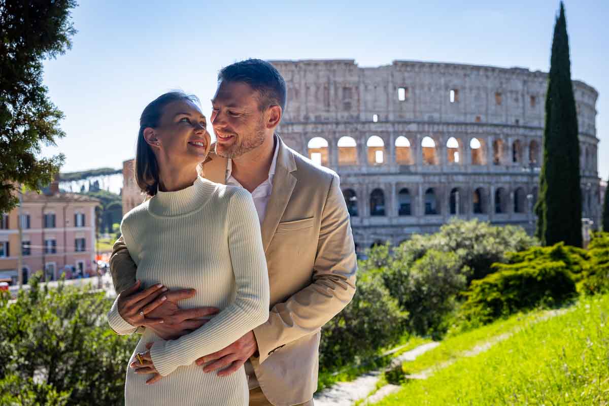 Posed couple next to each other for portrait pictures 