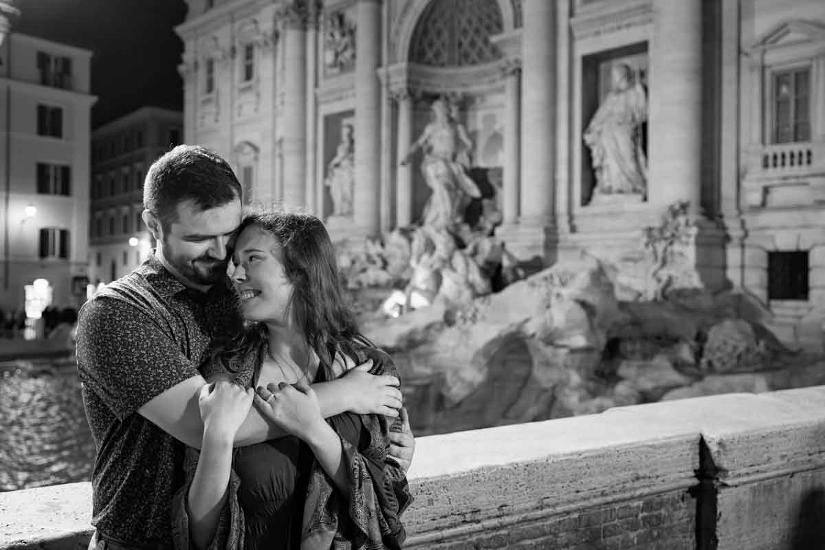 Black and white image conversion while taking photos for their engagement