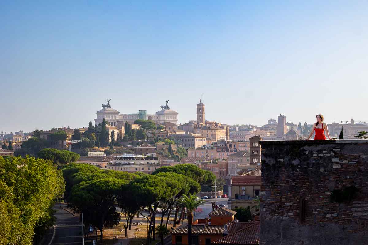 Creative telephoto photography capturing a distant portrait with the urban landscape compressed behind the subject, highlighting the scale and atmosphere of the city surroundings.